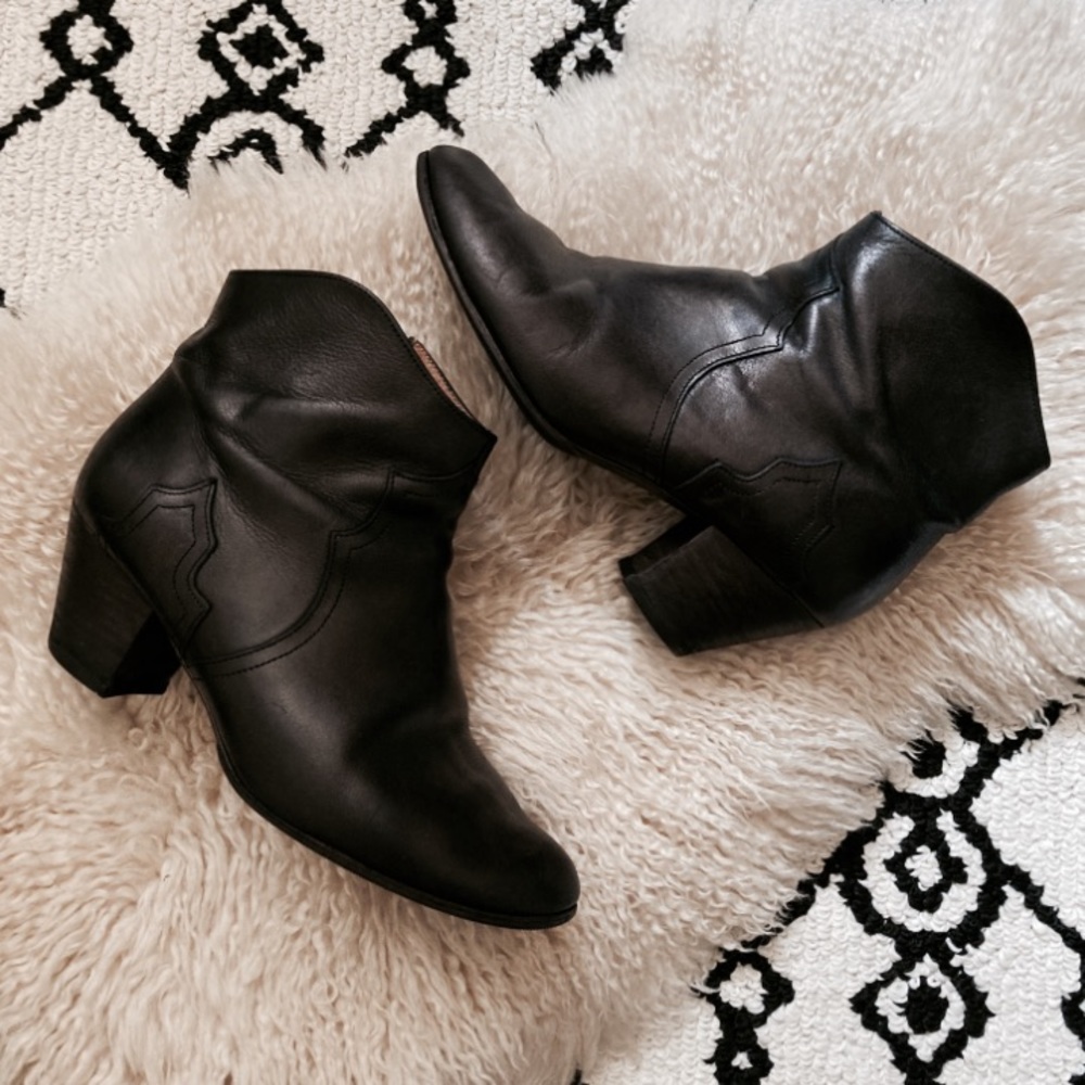 ISABEL MARANT SZ 8 BLACK LEATHER DICKER BOOTS CULT